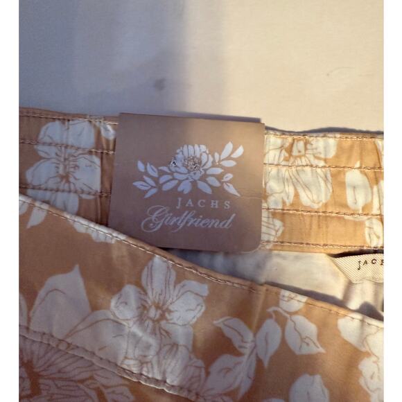 NWT Jach’s Girlfriend XXL Floral Shorts tan White Summer Casual Resort Cotton - Picture 5 of 13